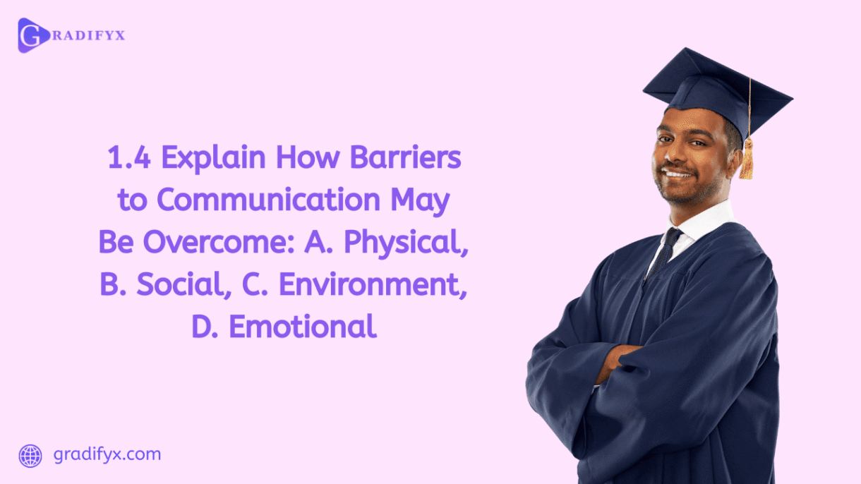 1.4 Explain How Barriers To Communication May Be Overcome