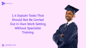 1.4 Explain Tasks that Should not be Carried out in Own Work Setting Without Specialist Training
