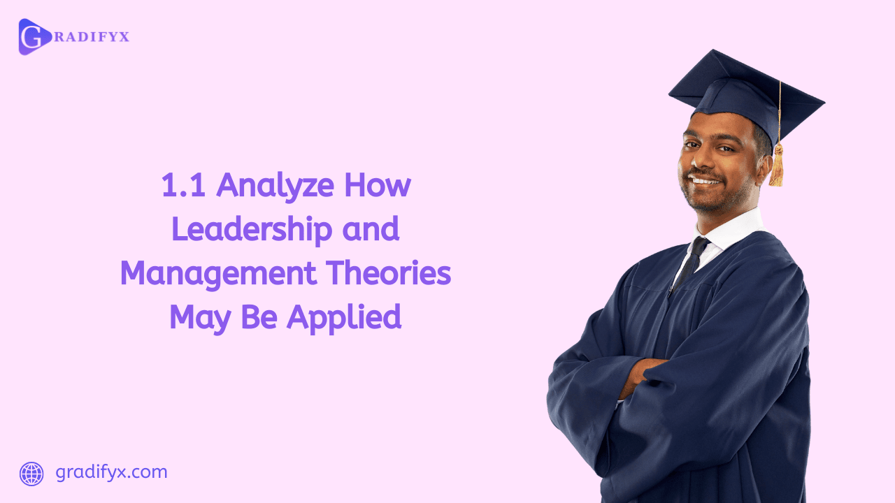 1.1 Analyze how leadership and management theories may be applied