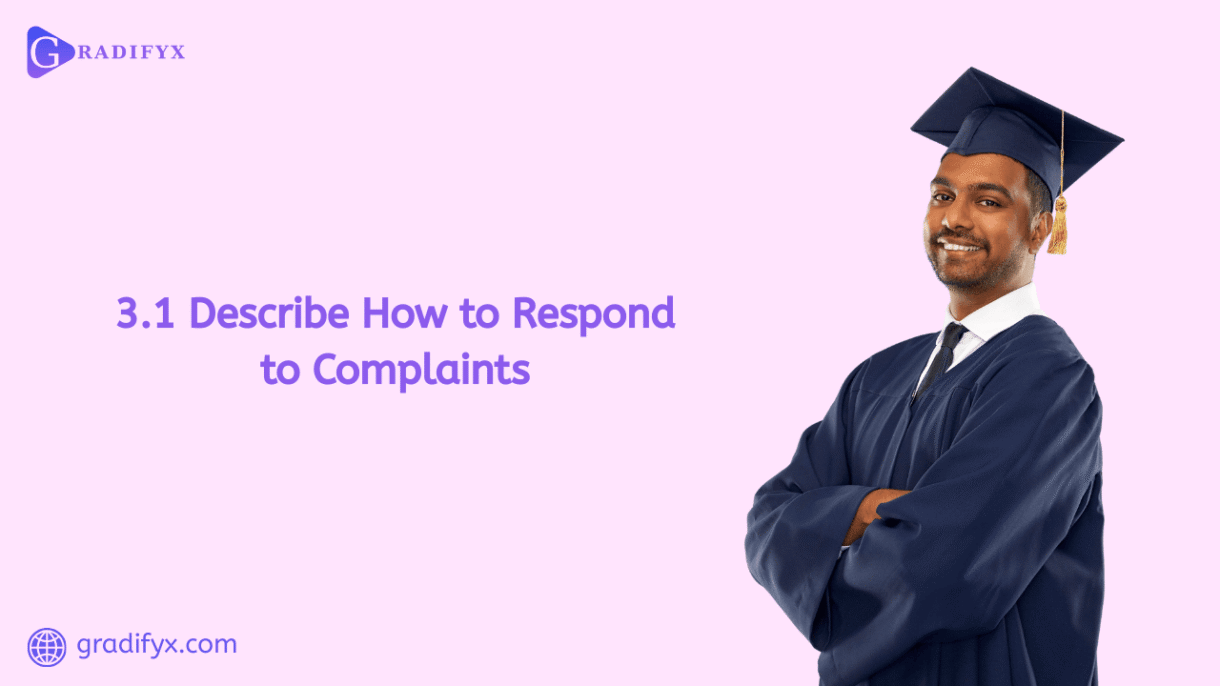 3.1 Describe how to respond to complaints